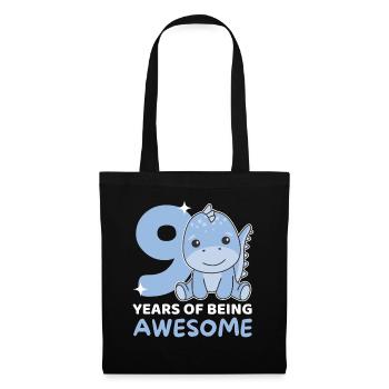 Dino for 9th birthday children nine years old - Tote Bag - black - Front