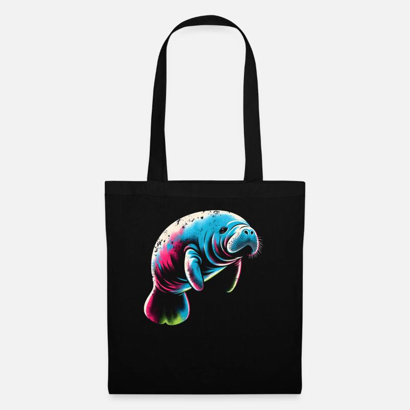 Seekuh Manatee - Stoffbeutel - Schwarz