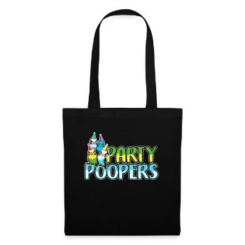 Perruche Party Poopers oiseau ornemental Perruche amateur - Sac en tissu - noir - Devant