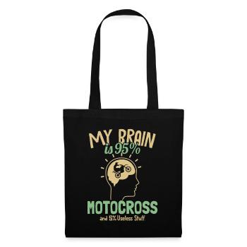 Mein Gehirn ist zu 95% Motocross Supermoto Motorrad - Stoffbeutel - Schwarz - Vorne