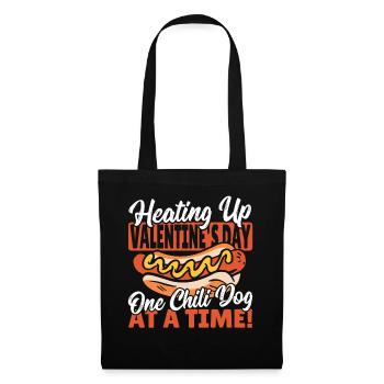 La Saint-Valentin coeurs coeur Chili Dog - Sac en tissu - noir - Devant
