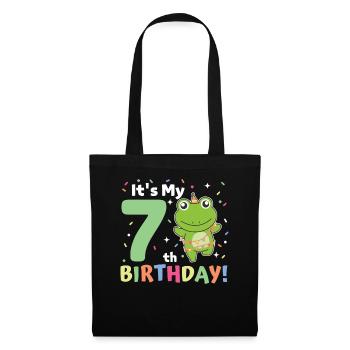 Frog for 7th birthday children seven years old - Tote Bag - black - Front