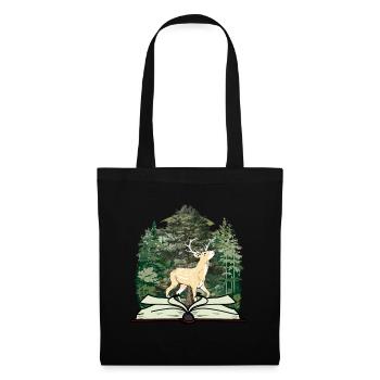 Deer Fairy Tale Fairy Tale Character Forest Book Roebuck - Tote Bag - black - Front