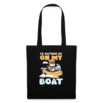 Bootfahren Lieber auf meinem Boot - Stoffbeutel - Schwarz - Vorne