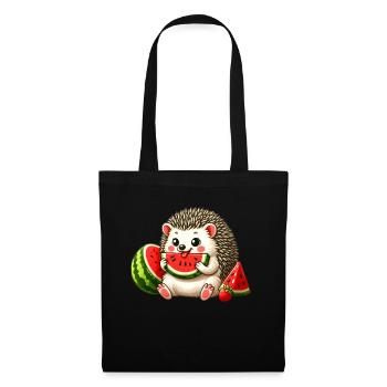 Hérisson aime la pastèque - Sac en tissu - noir - Devant