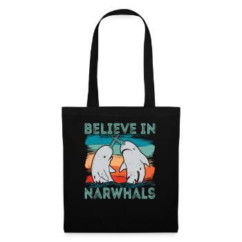 Croyez en l’amour du narval Animaux de baleine de mer - Sac en tissu - noir - Devant
