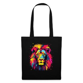 Watercolor Colorful Lion Colorful Animals - Tote Bag - black - Front
