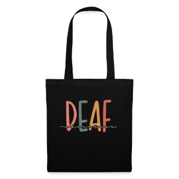 Deaf Education Retro Groovy DHH ASL Teacher - Tote Bag - black - Front