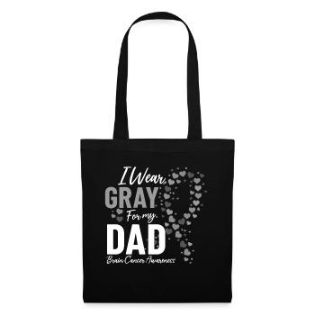 Je porte du gris pour mon père guerrier Grey Ribbon Brain - Sac en tissu - noir - Devant
