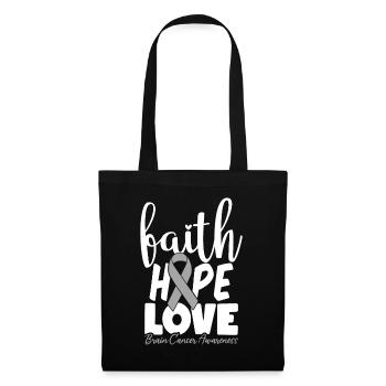 Faith Hope Love Neurosurgery Brain Cancer Gray - Tote Bag - black - Front
