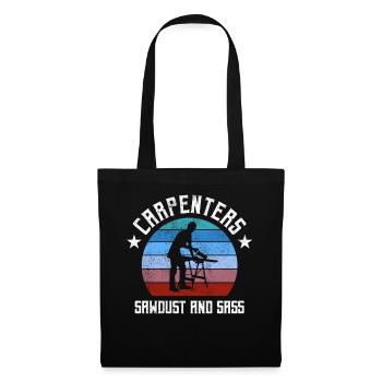 charpentier, charpentier, menuisier, charpentier, - Sac en tissu - noir - Devant