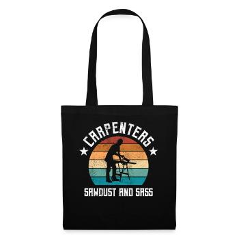 charpentier, charpentier, menuisier, charpentier, - Sac en tissu - noir - Devant
