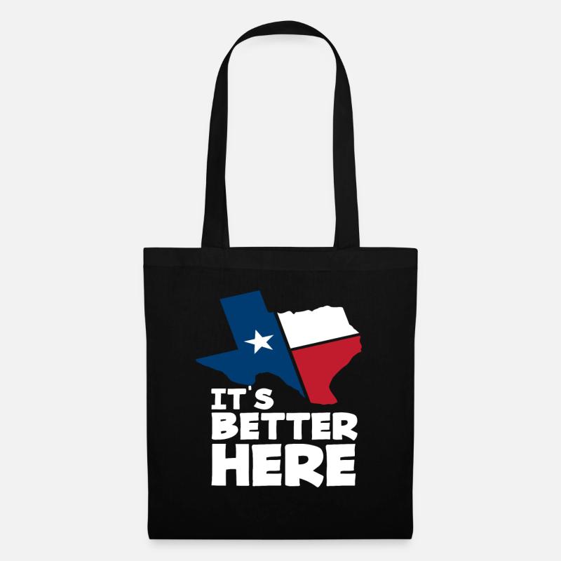 Texas Es Ist Besser Hier - Stoffbeutel - Schwarz