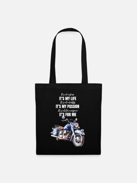 Motorrad Chopper Motorradfahrer Biker Lebensgefühl - Stoffbeutel - Schwarz