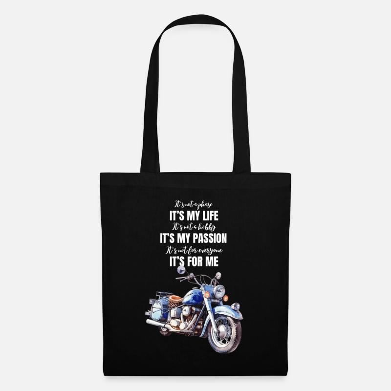 Motorrad Chopper Motorradfahrer Biker Lebensgefühl - Stoffbeutel - Schwarz