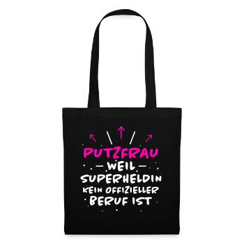 Putzfrau Spruch Reinigungskraft Putzfrau Geschenk - Stoffbeutel - Schwarz - Vorne