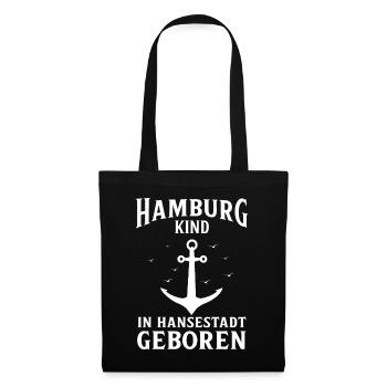 Hambourg Ville hanséatique Allemagne du Nord Bas-allemand - Sac en tissu - noir - Devant