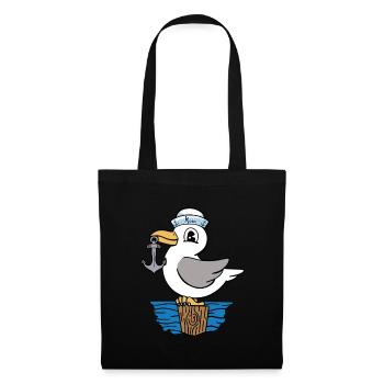 Mouette ancre marin marin marin enfants - Sac en tissu - noir - Devant
