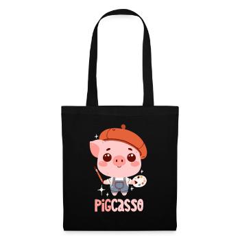 Artiste Cochon : Pigcasso - Sac en tissu - noir - Devant