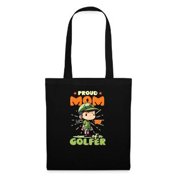 Golfen Mama Stolze Mutter des Golfers - Stoffbeutel - Schwarz - Vorne