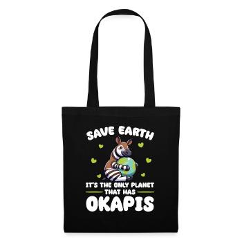Ist der einzige Planet mit Okapis Earth Day - Stoffbeutel - Schwarz - Vorne