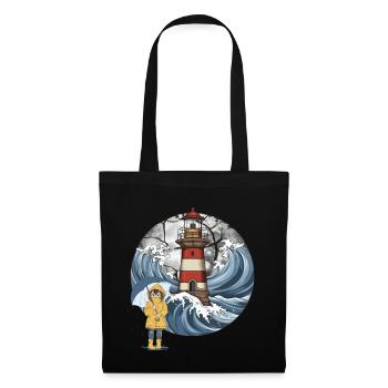 Lighthouse Sea Girl Maritime Coast - Tote Bag - black - Front