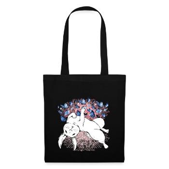 Bunny Nature Spring Butterflies Insects - Tote Bag - black - Front