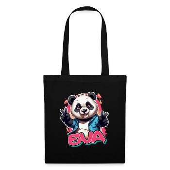 EVA - Beautiful Girl Name with Cool Panda - Tote Bag - black - Front