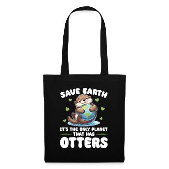 Ist der einzige Planet mit Otters Earth Day - Stoffbeutel - Schwarz - Vorne