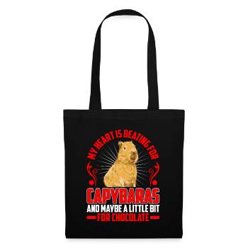 Battements de cœur pour Capybara Capybara d’Amérique du Sud - Sac en tissu - noir - Devant