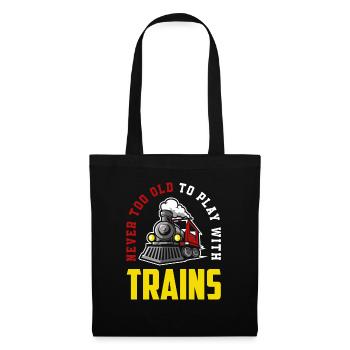 Not too old to play with train trains hobby - Tote Bag - black - Front