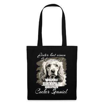 Englischer Cocker Spaniel schöner Spruch - Stoffbeutel - Schwarz - Vorne