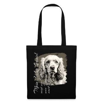 Englischer Cocker Spaniel lustiger Spruch - Stoffbeutel - Schwarz - Vorne