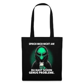 Ne me parlez pas Déclaration Alien - Sac en tissu - noir - Devant
