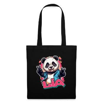 LIA - Beautiful Girl Name with Cool Panda - Tote Bag - black - Front