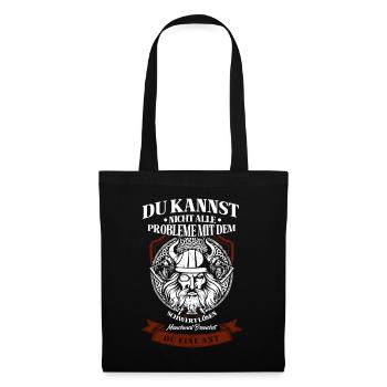 Viking Tshirt Viking Valhalla Valhalla God Odin - Tote Bag - black - Front