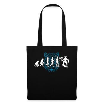 Wikinger Tshirt Viking Valhalla Walhalla Gott Odin - Stoffbeutel - Schwarz - Vorne