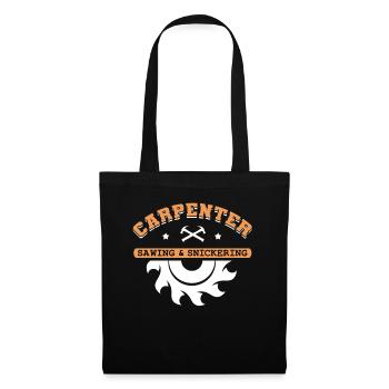 charpentier, charpentier, menuisier, charpentier, - Sac en tissu - noir - Devant