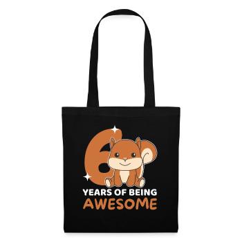 Squirrel for 6th birthday children six years - Tote Bag - black - Front