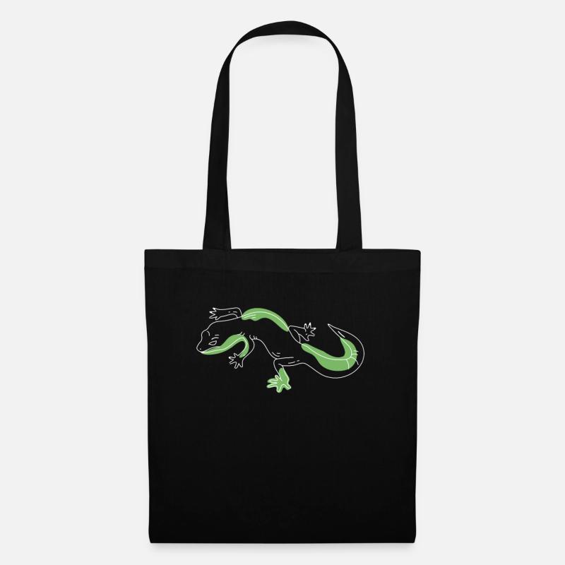 Lineart Gekkota Schopfeidechse Gecko Experte - Stoffbeutel - Schwarz