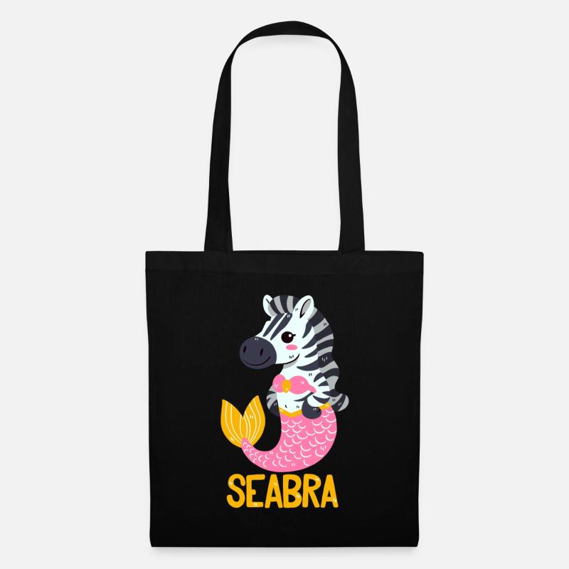 Meeres-Zebra Wortwitz - Stoffbeutel - Schwarz