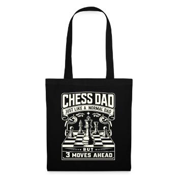 Schachspieler Schach Papa Vater Chess Dad - Stoffbeutel - Schwarz - Vorne