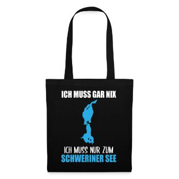 Nur Ich und der Schweriner See - Stoffbeutel - Schwarz - Vorne