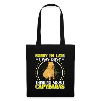 Capybara Trop tard Amérique du Sud Capybara - Sac en tissu - noir - Devant