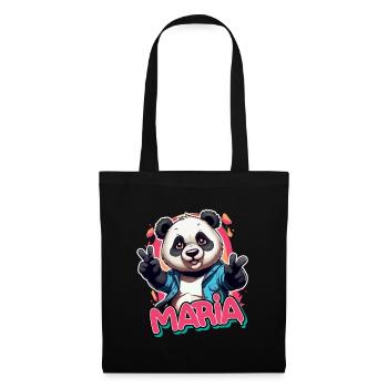 MARIA - Beau nom de fille avec Cool Panda - Sac en tissu - noir - Devant