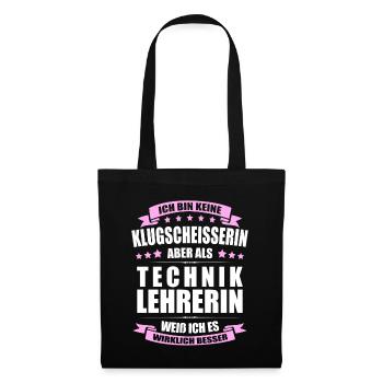 Techniklehrerin Lehrerin Erinnerung Lehrer - Stoffbeutel - Schwarz - Vorne