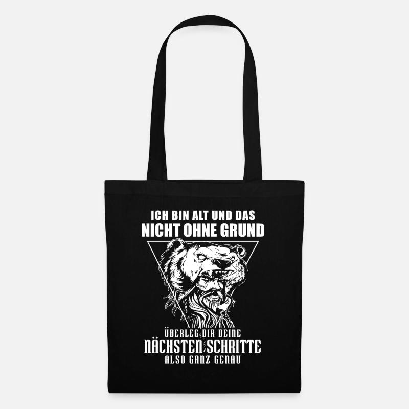 Wikinger Tshirt Viking Valhalla Walhalla Gott Odin - Stoffbeutel - Schwarz