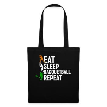 Eat Sleep Racquetball Repeat - Racquetball - Stoffbeutel - Schwarz - Vorne