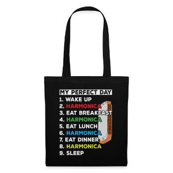 My Perfect Day Harmonica Player Playing Harmonica - Tote Bag - black - Front