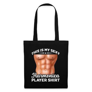 This Is My Sexy Harmonica Player Shirt Harmonica M - Stoffbeutel - Schwarz - Vorne